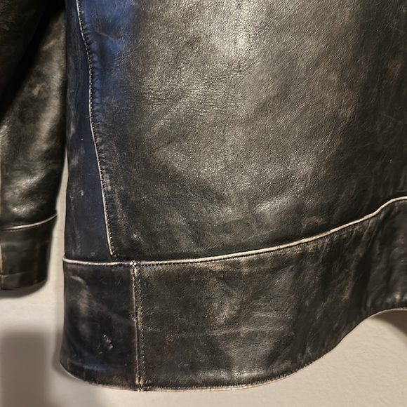 GAP Brand VINTAGE. Mens Size 2XX Genuine Leather Bomber Jacket Like New! - Picture 9 of 16